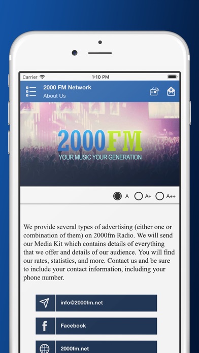 2000FM Network iPhone screenshot 5 - Music app