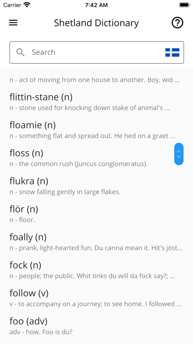 Shetland Dictionary Screenshot