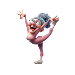 Gymnast Granny Stickers