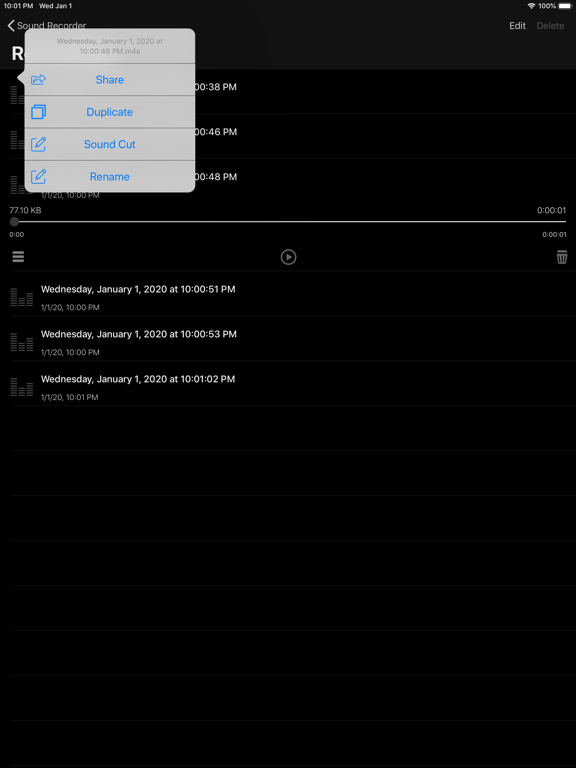 Sound recording recorder iPad screenshot 5 - Utilities app