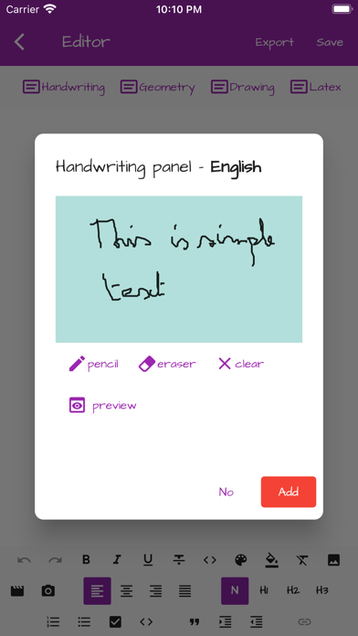 Handwriting Tool Screenshot