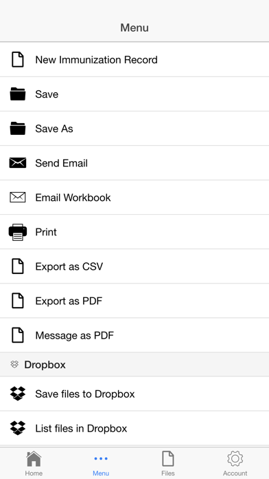 Immunization Log screenshot