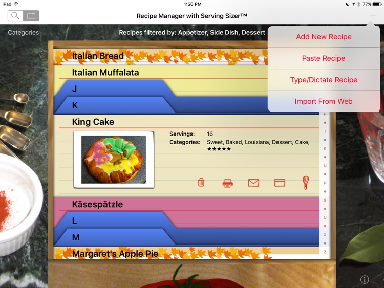 Recipe Manager - Serving Sizer