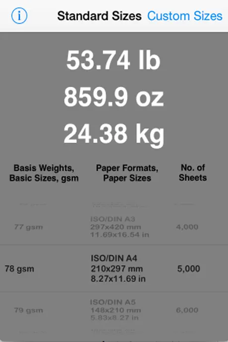 Paper Weight Calculator