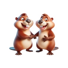 Handshake Beaver Stickers
