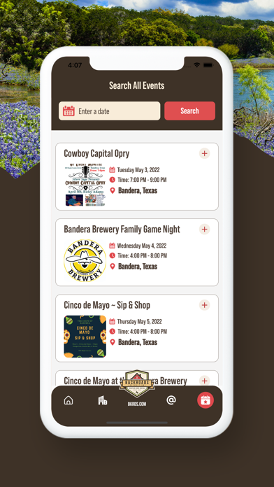 Texas Hill Country Travel App Screenshot