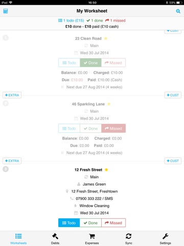 CleanerPlanner iPad screenshot