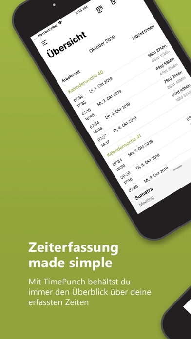 Screenshot #1 pour TimePunch Mobile