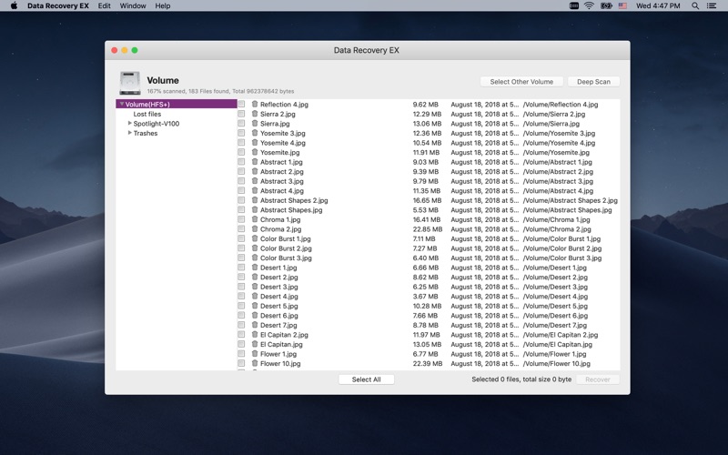 Data Recovery EX Screenshot