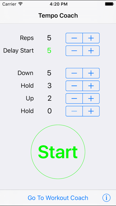 Tempo Coach iPhone screenshot 1 - Health & Fitness app