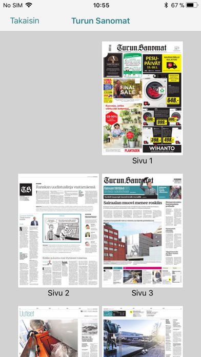 Turun Sanomat näköislehti Screenshot
