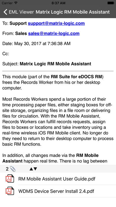 Screenshot #1 pour EML Viewer