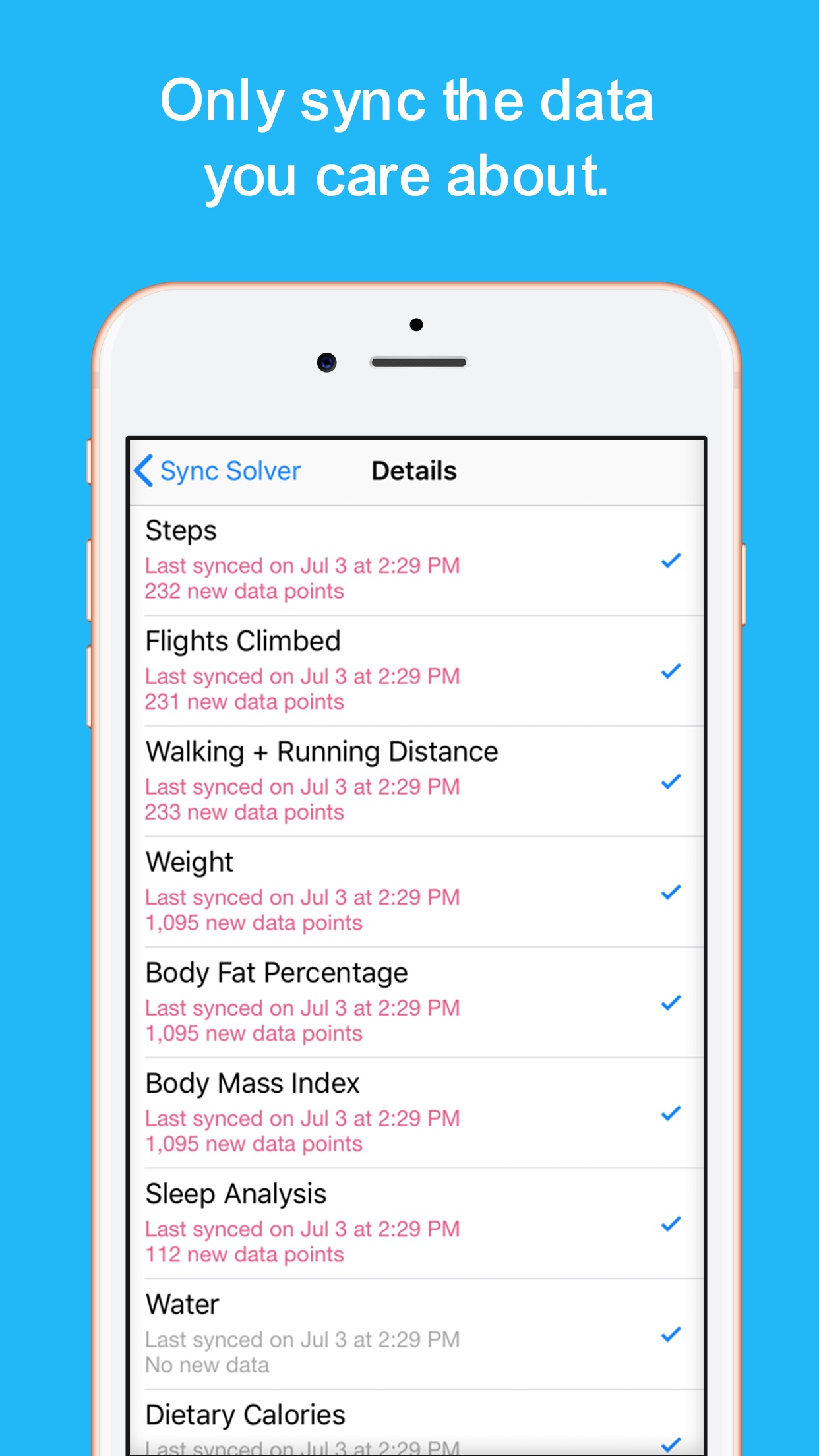 Screenshot do app Sync Solver - Fitbit to Health