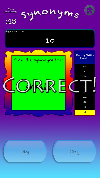 Screenshot #3 pour Brainy Skills Synonym Antonym