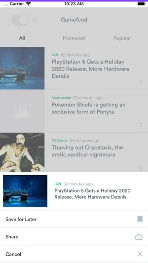 GameFeed App screenshot 2