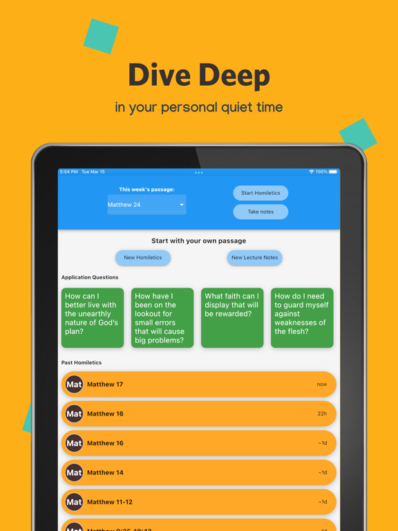 Homiletics iPad screenshot 1 - Productivity app