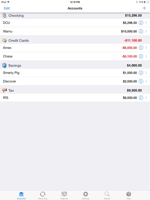 Checkbook - Budget & Expenses iPad screenshot