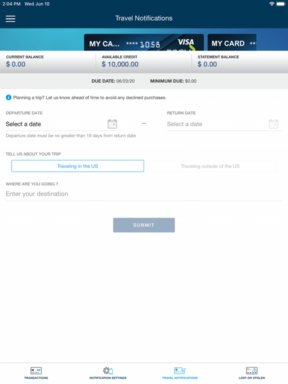 Velera Corporate Cards iPad screenshot