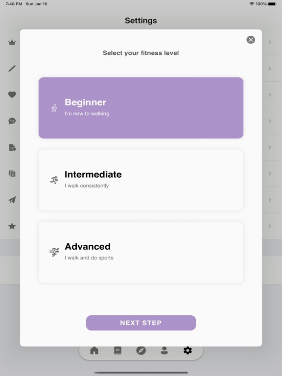 StepFit - Walking Weight Loss iPad screenshot 5 - Health & Fitness app