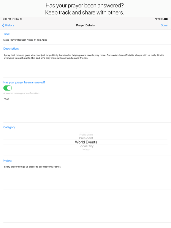 Prayer Request Notes iPad screenshot 5 - Lifestyle app