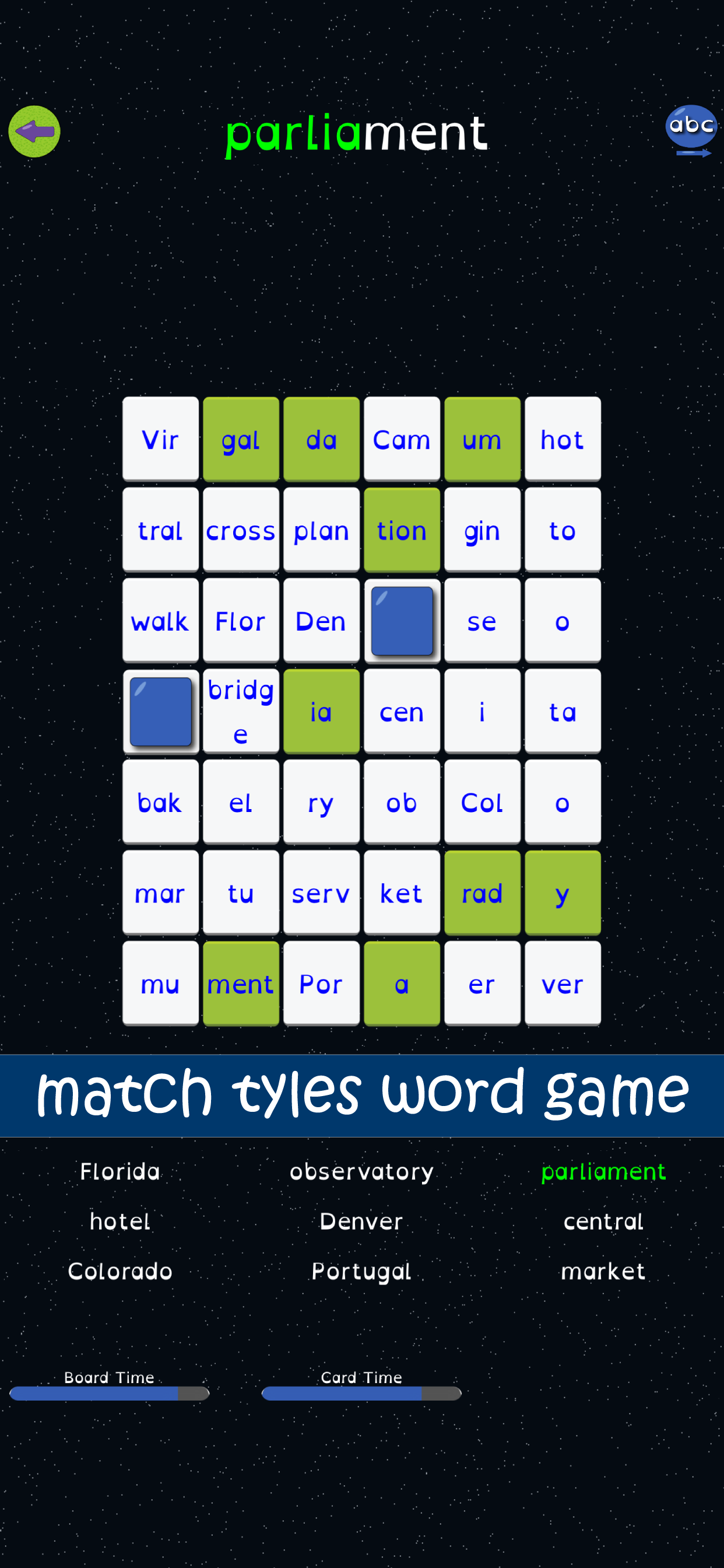 Syllable Word Search