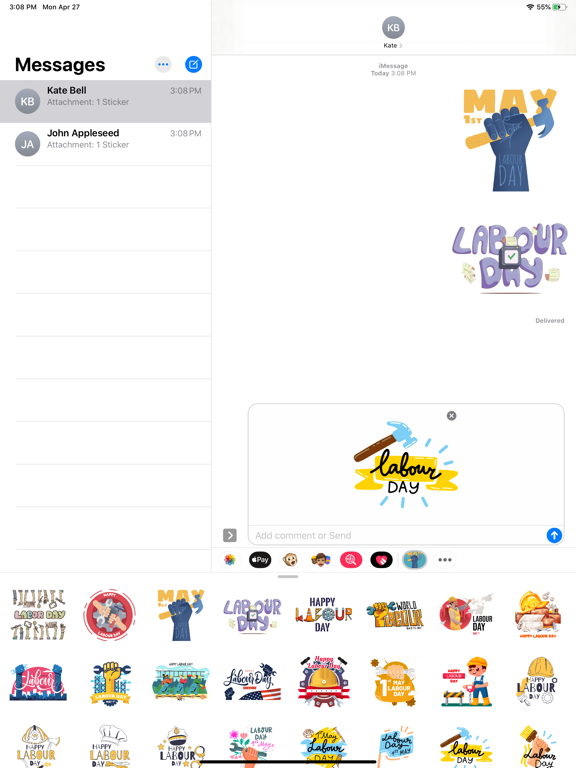 Screenshot #5 pour May Labour Day Stickers