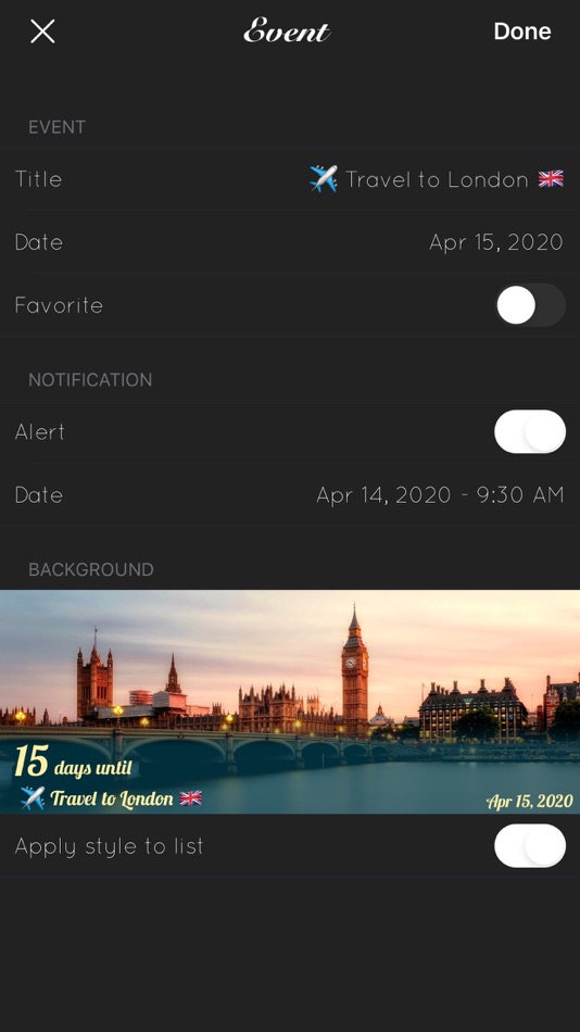 #3. Big Days - Events Countdown (iOS) Podle: astrovicApps