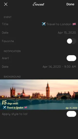 Big Days - Events Countdown iPhone Ekran Görüntüsü 3