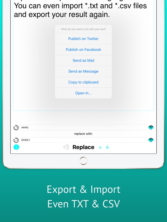 TextReplacer - find & replace iPad screenshot 2 - Productivity app