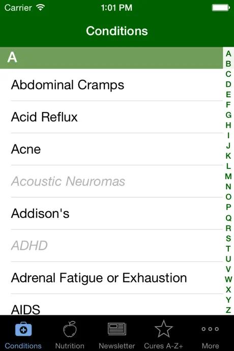 Cures A-Z