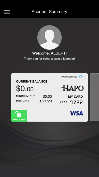 HAPO Visa Screenshot