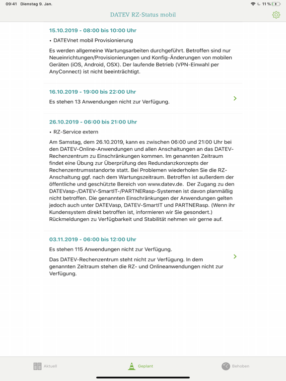 Screenshot #5 pour DATEV RZ-Status mobil