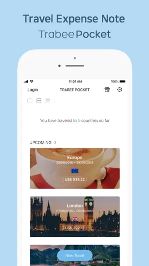 Trabee Pocket - Travel Budget screenshot 1