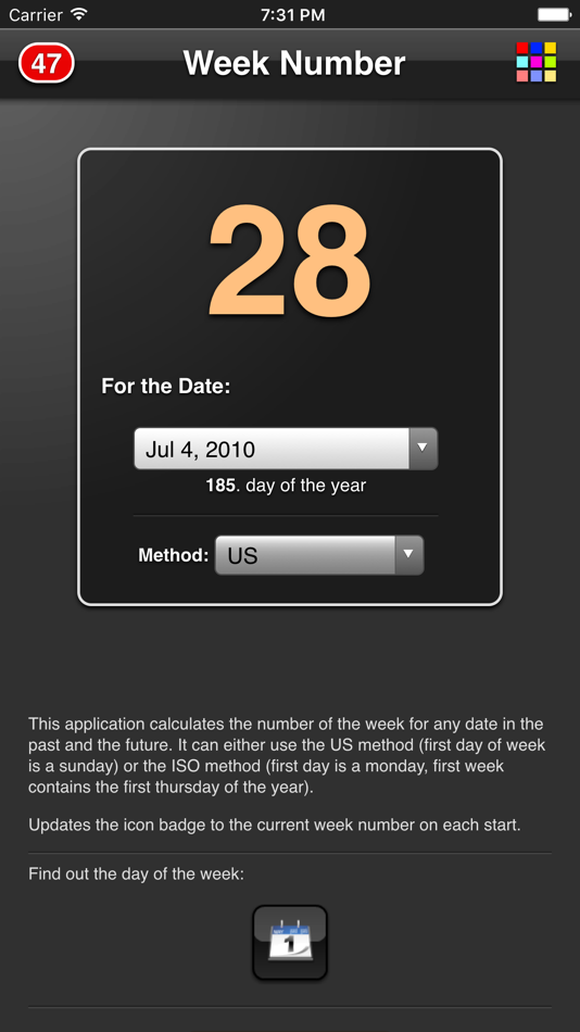#3. The Week Number (iOS) 게시자: Piet Jonas