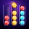 "Balls Sort" is a casual puzzle game where players sort colored balls into tubes, organizing them so that all balls of the same color are grouped together in a single tube