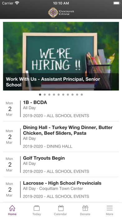Vancouver College iPhone screenshot 2 - Education app
