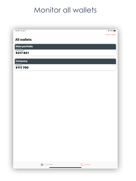 Finances - Your Portfolio iPad screenshot
