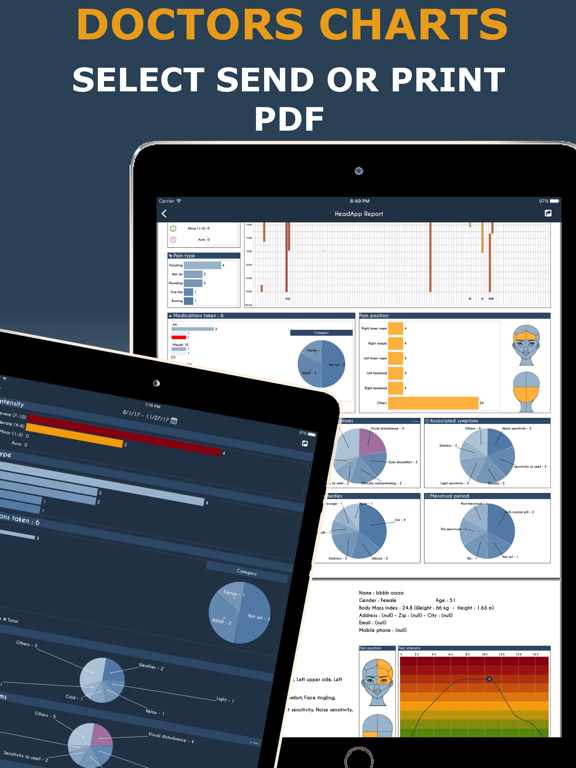 HeadApp Migraine Diary iPad screenshot 5 - Medical app