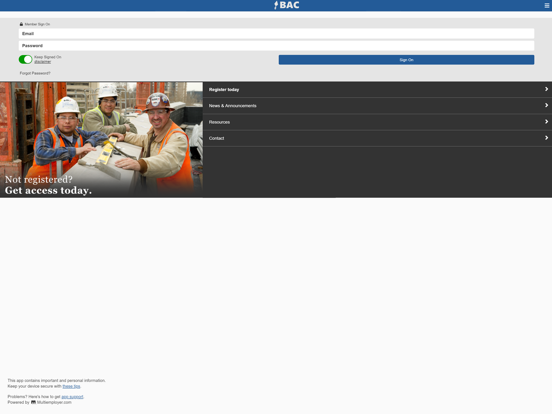 BACMobile iPad screenshot