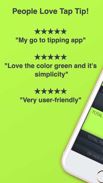 Tip Calculator % Tap Tip