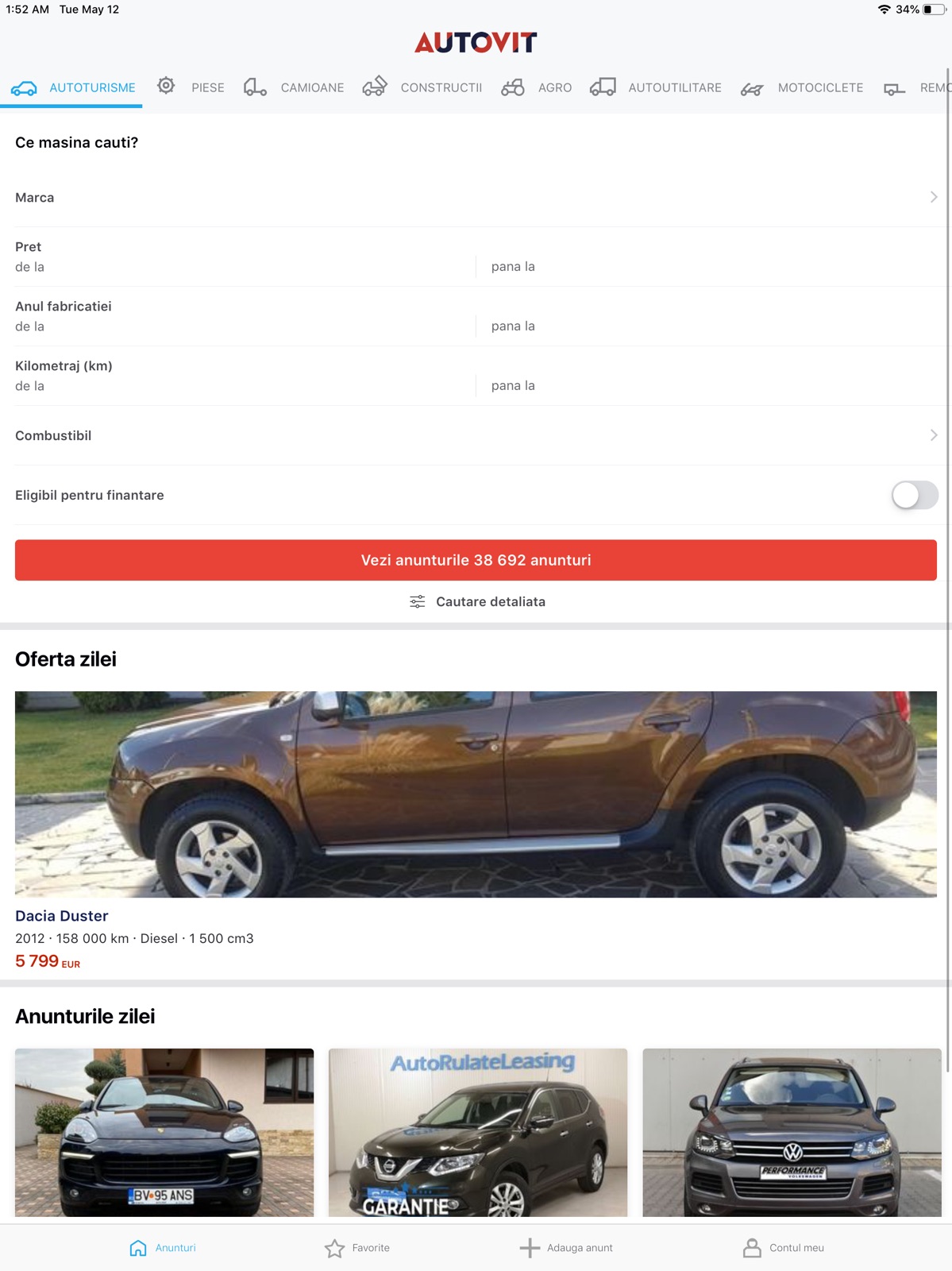 Autovit.ro:  Car Marketplace ipad screenshot 1