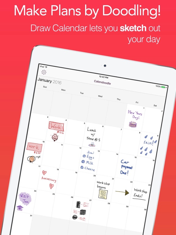 Draw Calendar: Sketch Plan iPad screenshot