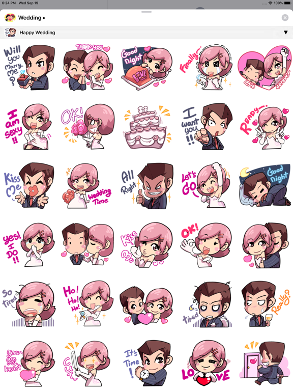 Wedding Sticker Emojis iPad screenshot 1 - Stickers app