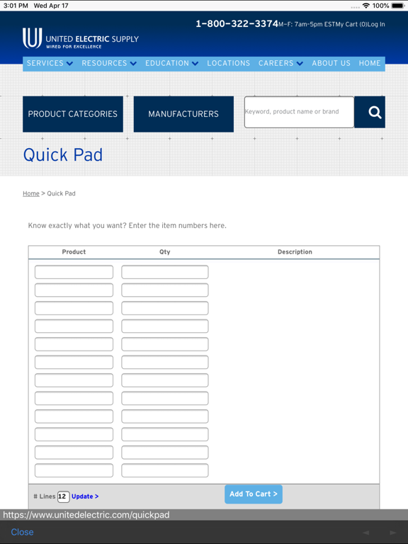 United Electric Supply iPad screenshot 5 - Shopping app