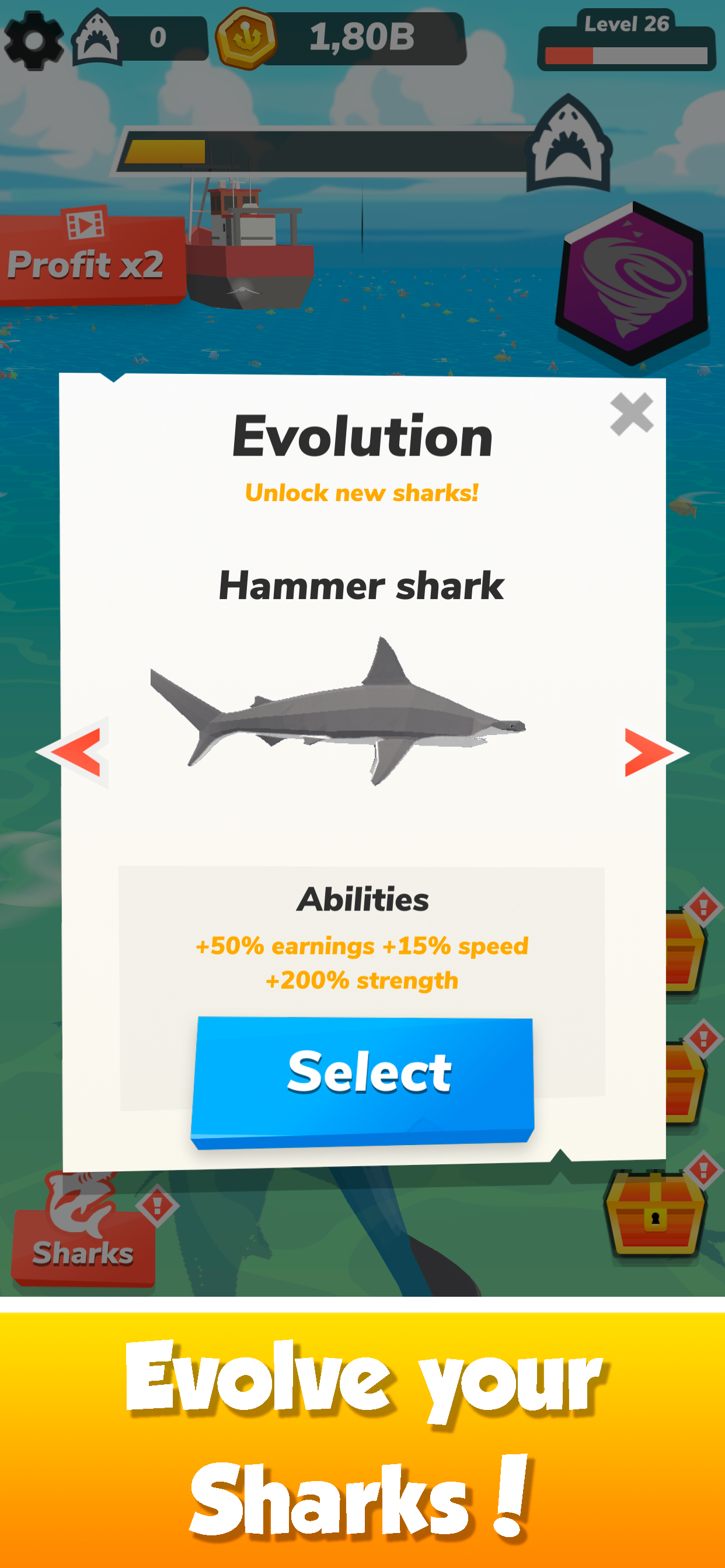 Idle Shark World - Tycoon Game screenshot 4