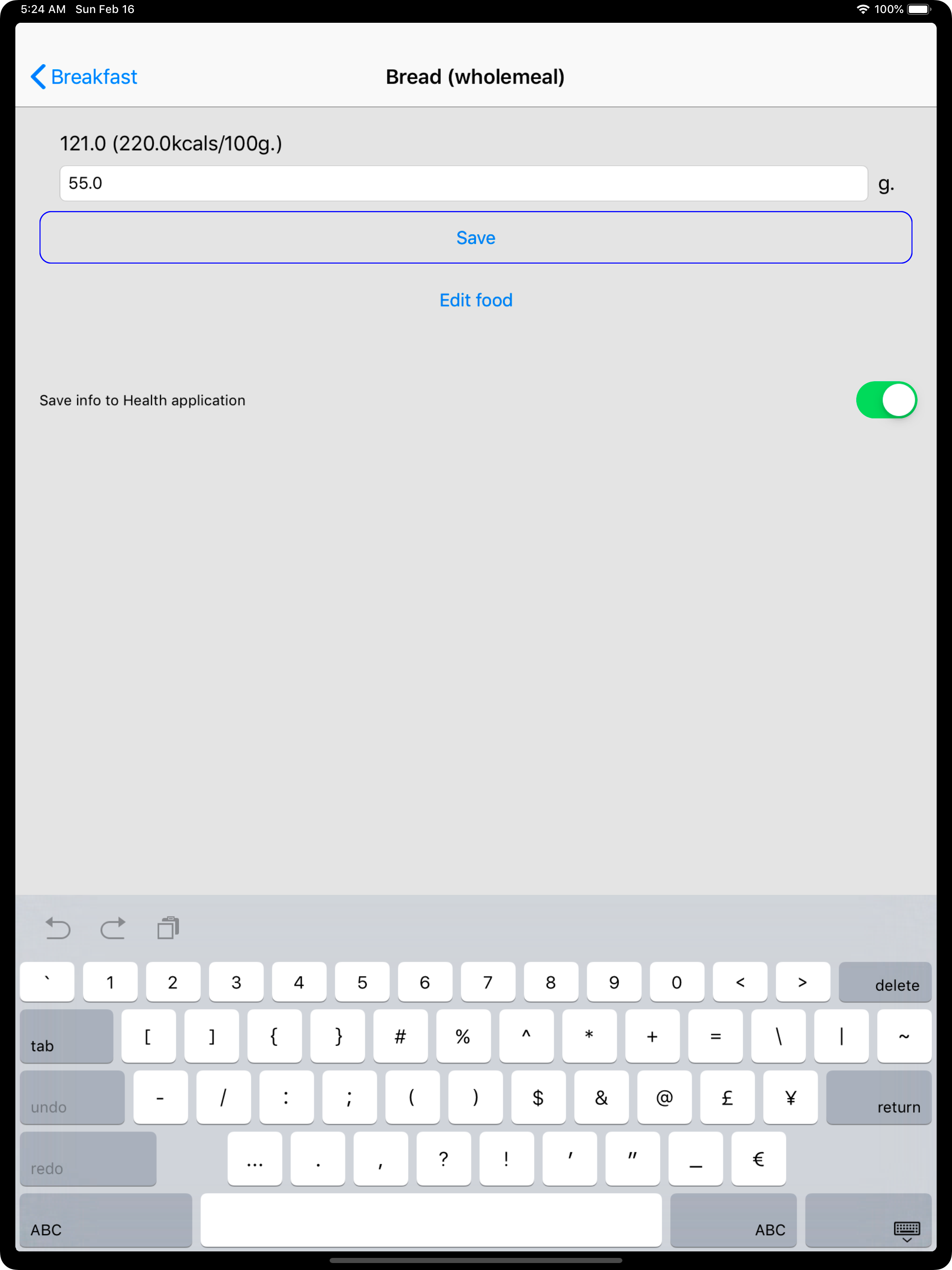Spark: Calorie Counter