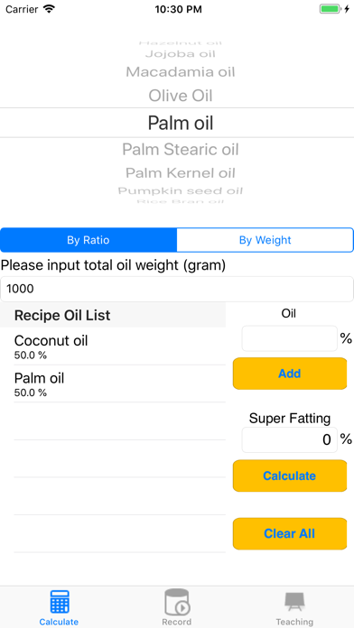 Screenshot #1 pour SoapDIY-Soap Recipe Calculator