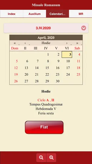 Captura de pantalla de Missale Romanum en iPhone 2