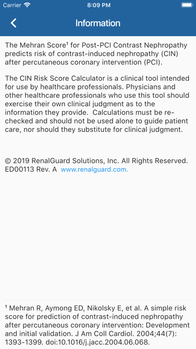 RenalGuard® AKI Calculator iPhone screenshot 4 - Medical app