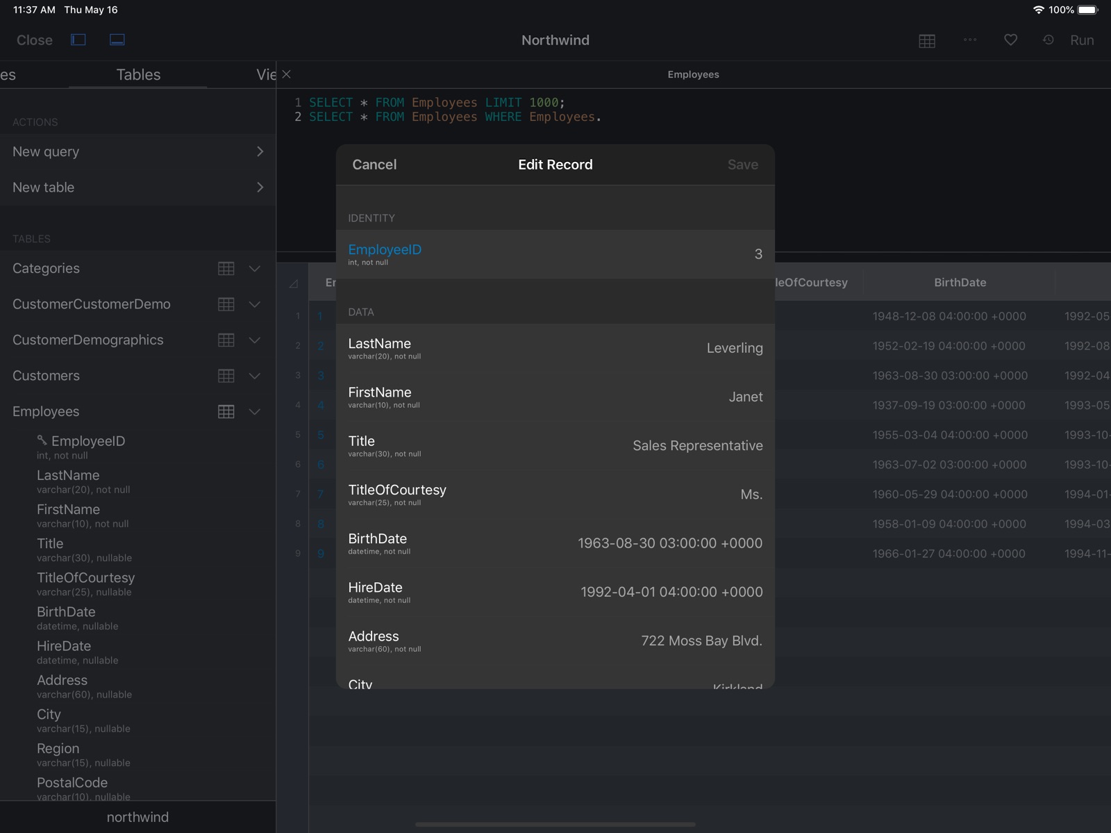 MySQL Client by SQLPro ipad screenshot 2